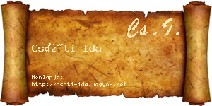Csóti Ida névjegykártya
